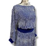 Anthropologie  Maeve Size M Gemma Blue White Geometric Dolman Sleeve Dress Photo 5