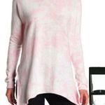 Cloth by Design New Convertible Side Slit Sweater Tie Dye Pink White Photo 2