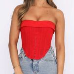 White Fox Boutique bad at love bustier crop top red size small 🍓 Photo 0