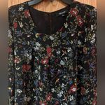 Madewell Sheer-Sleeve Ruffle Peplum Top Blouse in Black Finch Floral Size Large Photo 6