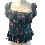 B 0G Collective XXL Green Floral Elastic Crop Top Pink Photo 10