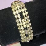 Vintage Silver Tone Classic CZ Rhinestones Formal Bracelet Photo 3