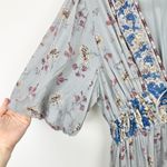 Free People  Lysette Maxi Dress Floral Boho Cottage Romantic Fairy Blue Small Photo 12