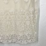 Chico's Chico’s Off White Mesh Lace Layered Short Sleeve Top Medium Photo 2