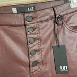Kut From The Kloth Mia High Rise Skinny Wet Look Bordeaux Jeans 14 NWT Photo 2