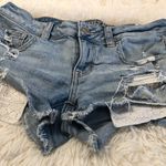 American Eagle  Distressed Lace Pocket Jean Shorts Photo 2