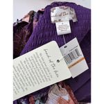 Band of Gypsies NWT Floriane Purple Floral Smocked Ballon Sleeve Crop Top Small Photo 7