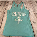 Women’s funny racerback tank top Small Blue Photo 0