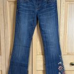 Driftwood Eva Boho Floral Embroidered Frayed Hem Flare Denim Jeans Sz 26 Photo 1