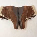 Baretraps Brown Suede Wedge Boots with Cream Accents Size 10M Photo 4