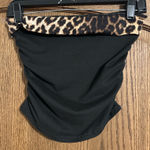 SheIn black tube top with leopard accent Photo 0