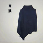 360 Cashmere  WOMEN'S BLACK TURTLENECK PONCHO Photo 1