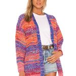 Free People Dreaming Again Berry Blast Combo Multi Knit Cardigan Sweater Size XS Photo 6