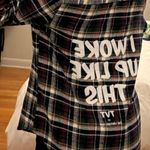 The Vintage Shop Trendy Vintage flannel ‘I woke up like this’ Photo 2