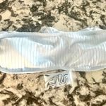 Hollister Co. Light Blue Ribbed Bandeau Swim Top Large Photo 1