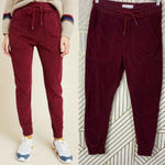 Anthropologie Leigh Jogger Pants Drawstring Corduroy Maroon Burgundy Red Size XS Photo 1