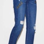 Kendall + Kylie Slay Babe Boyfriend Fit Dark Wash Distressed Jeans NWT Photo 3