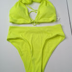 ⭐️Peddney neon yellow bikini set size large Photo 0