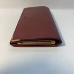 Valentino Garavani Burgundy Leather Long Bifold Flap Wallet Photo 5