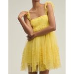 Anthropologie Let Me Be Yellow Eyelet Tulle Mini Dress M Yellow Photo 2