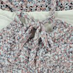 Hollister  Womens Crochet Top S Blue Pink Baby Doll Halter Cropped Scalloped Hem Photo 3