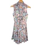 Molly Bracken Pink Floral Sleeveless Drapey Tie Neck Dress Size Small Photo 4