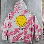 H&M  Smiley Collaboration Positive Pullover Hoodie Women's Size Large Tye Dye Photo 14