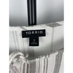 Torrid White Gray Stripe Dolman Tassel Split Neck Rayon Peplum Top Size 3X Photo 2