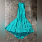 Jovani New!  02136 Metallic Fitted One‎ Shoulder Prom Dress Aqua Green Sz 00 $500 Photo 5