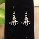 Squid / Octopus Dangle Earrings Silver Photo 0