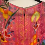 Saloni Marissa Ruffle 100% Silk Pink Floral Long Sleeve Mini Dress Women size 6 Photo 9