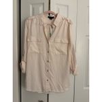 Sanctuary  x Anthropologie NWT Tencel Button-Up Shirt Size Large Soft Blush Pink Photo 4