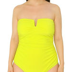 DKNY  Bright Yellow Strapless One Piece Swimsuit Photo 0
