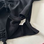 ZARA  Black Ruched Tie-Front Long Sleeve Crop Top | Adjustable Drawstring | Size Photo 3