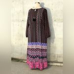 Ny Collection NWT!  Bohemian Patterned Tassel Tie Long Sleeve Maxi Dress Size 3X Photo 1