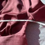 EXPRESS NWOT  Satin Button Front V-Neck Peplum Blouse Mauve Photo 9