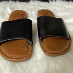 Michael Shannon  Slide In Flats Black With Brown Bottom Photo 0