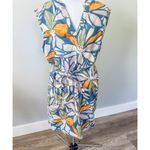 Nicole Miller  Tropical Flower Print Linen Dress Photo 1