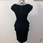 Alice + Olivia Bateau Neckline Peplum Towork Mini Black Dress Size 2 Photo 4