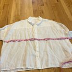CP Shades  White Linen 3/4 Sleeve Blouse Top Sz XL Photo 3