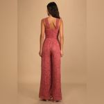 Lulus Lovely Celebration Floral Burnout Chiffon Jumpsuit deep Rose size Medium Photo 6