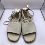 J.Jill EVONNE CANVAS ANKLE TIE WRAP DEMI WEDGE SANDALS in FLAX SIZE 11 Photo 5