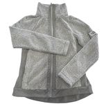 The North Face Jacket Womens Small Grey Cream Sherpa Fleece Zip High Collar Outdoor Photo 0