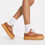 ASOS DESIGN Dion chunky skater sneakers in tan size 5 Photo 1