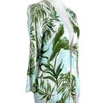 Roz & Ali Dressbarn Long Sweater Cardigan Lightweight Green Tropical Size Large Photo 1