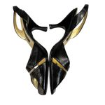 Bally Black Leather Sarand Slingback Sandals Heels Shoes size 8 Photo 1