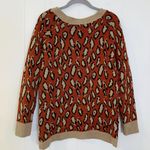 Sparkle & Fade Rust Leopard Print V-Neck Sweater S  Photo 2