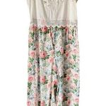 Vintage Allison Rose By Dragon Fly Cabbage Rose Lace Eyelet Romper size medium Pink Photo 0