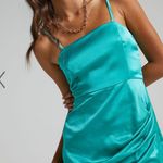 Showpo Elbereth Dress In Teal Satin Photo 2
