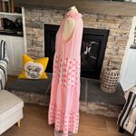 Pink Tie Neck Maxi Dress for Casual Resort Wear Size M Photo 13